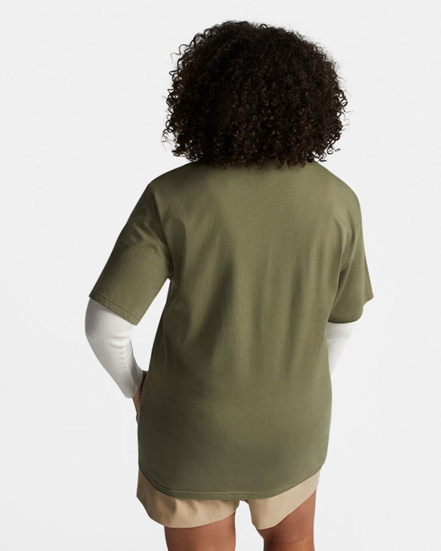 Women's Converse Go-To All Star Patch Standard Fit T-Shirts Olive | AU 39E68Q